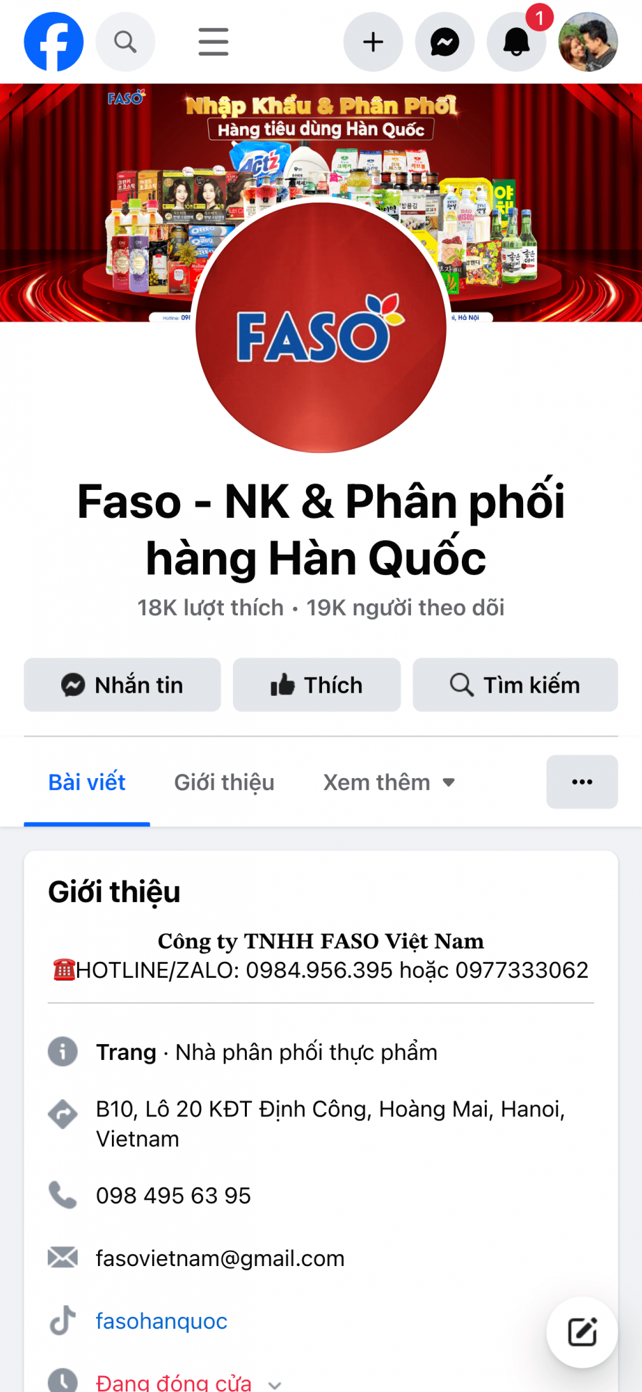 FASO - NHẬP KHẨU VÀ PHÂN PHỐI HÀNG HÀN QUỐC