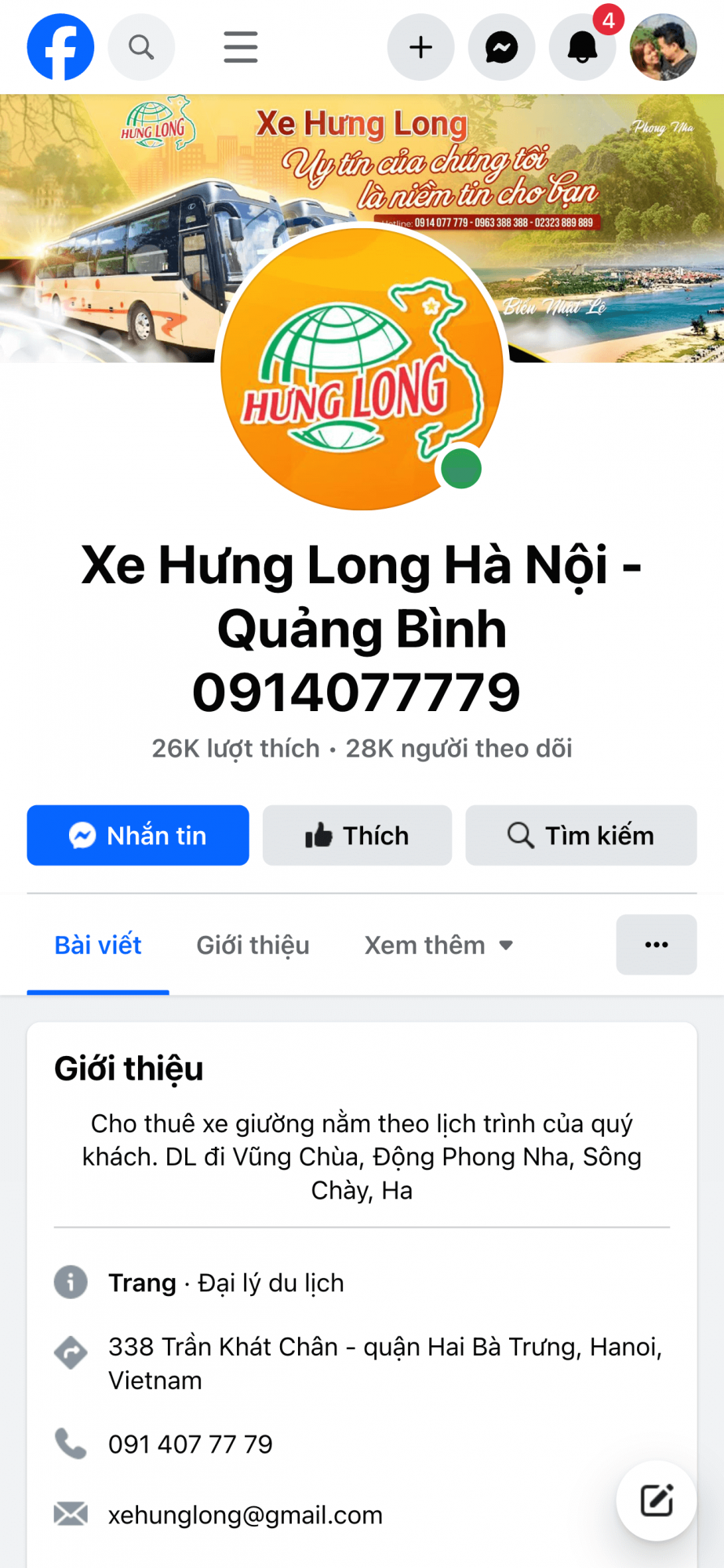 XE HƯNG LONG HÀ NỘI-QUẢNG BÌNH