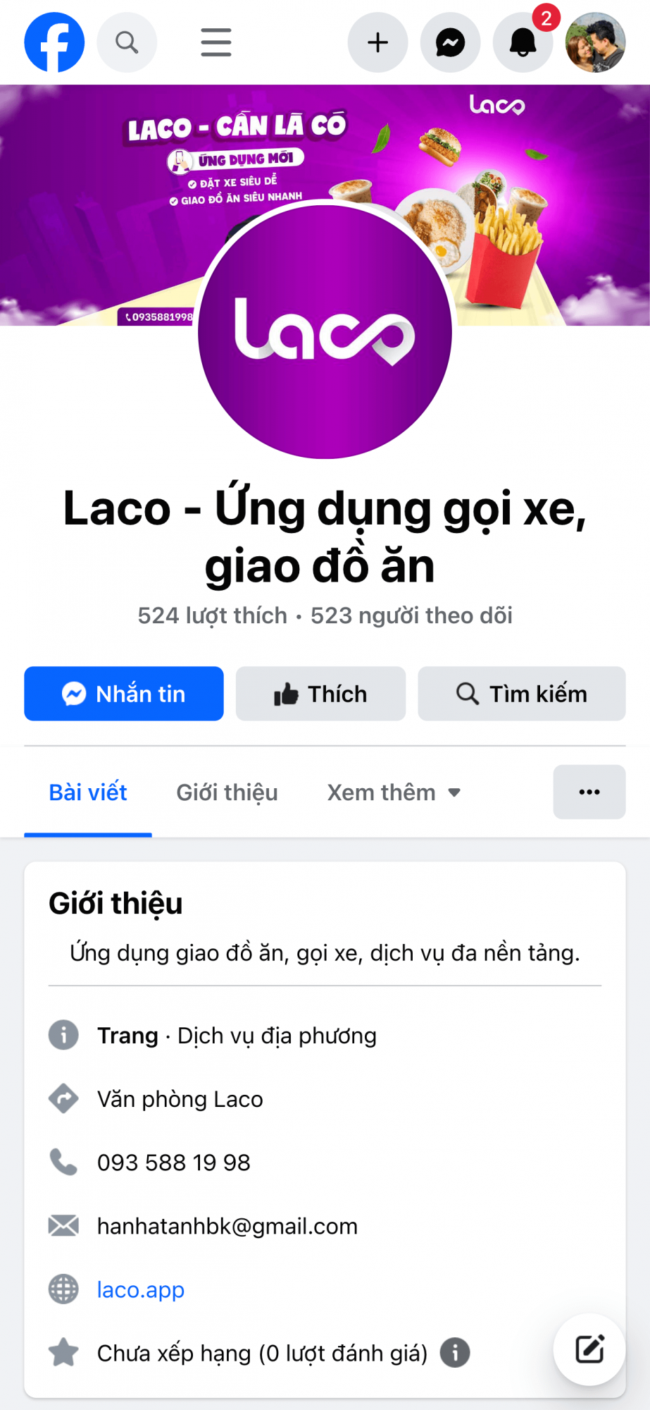 LACO - ỨNG DỤNG GỌI XE, GIAO ĐỒ ĂN