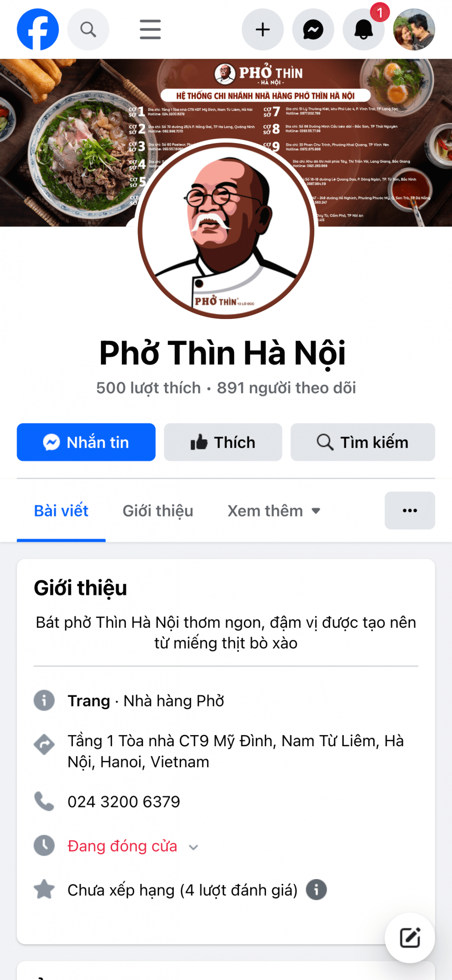 PHỞ THÌN HÀ NỘI