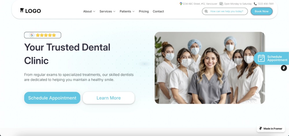 thiết kế website phòng khám nha khoa