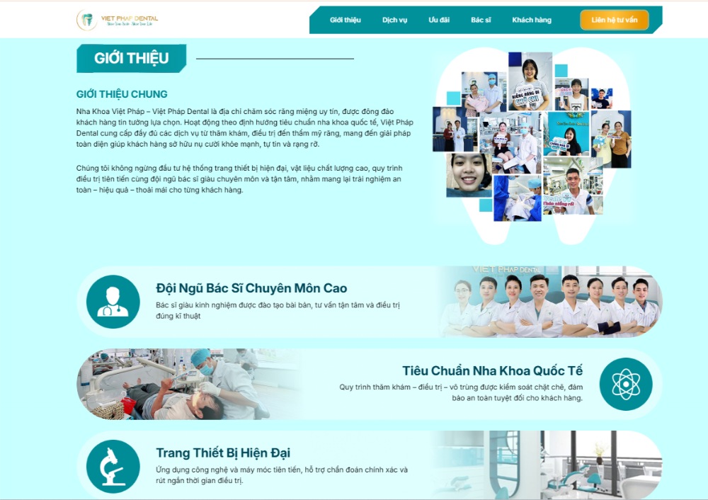 thiết kế website nha khoa