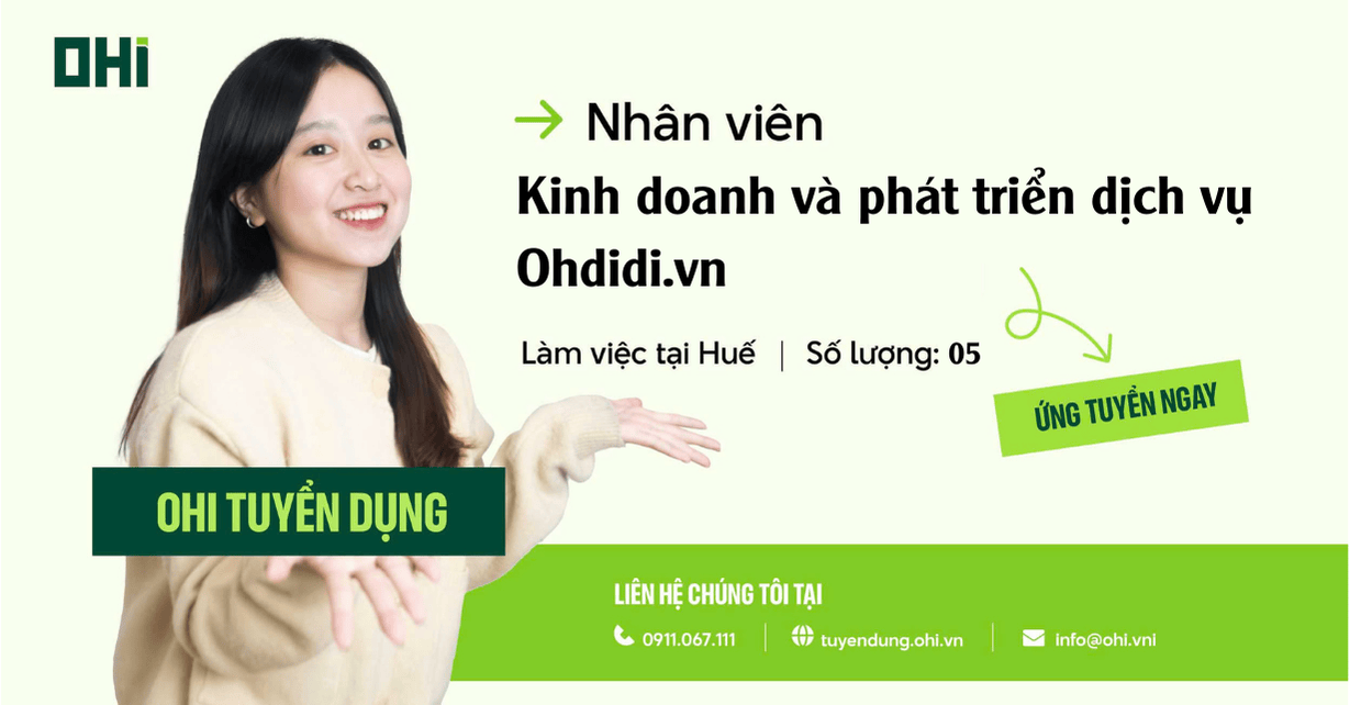 Nhân viên Kinh doanh và Phát triển Dịch vụ - Làm việc tại Huế