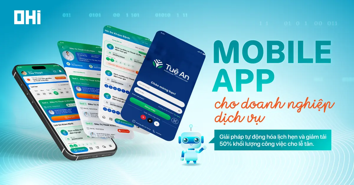 Mobile App cho doanh nghiệp dịch vụ: Giải pháp tự động hóa lịch hẹn và giảm tải 50% khối lượng công việc cho lễ tân