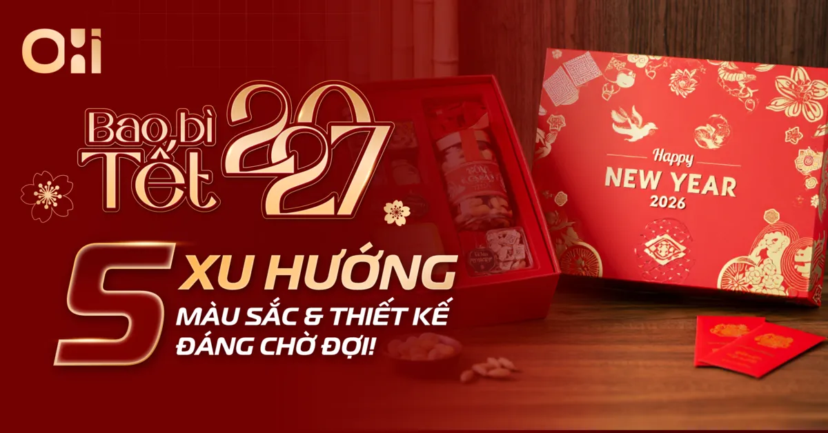 Bao bì Tết 2027 - 5 xu hướng màu sắc và thiết kế doanh nghiệp nên tham khảo