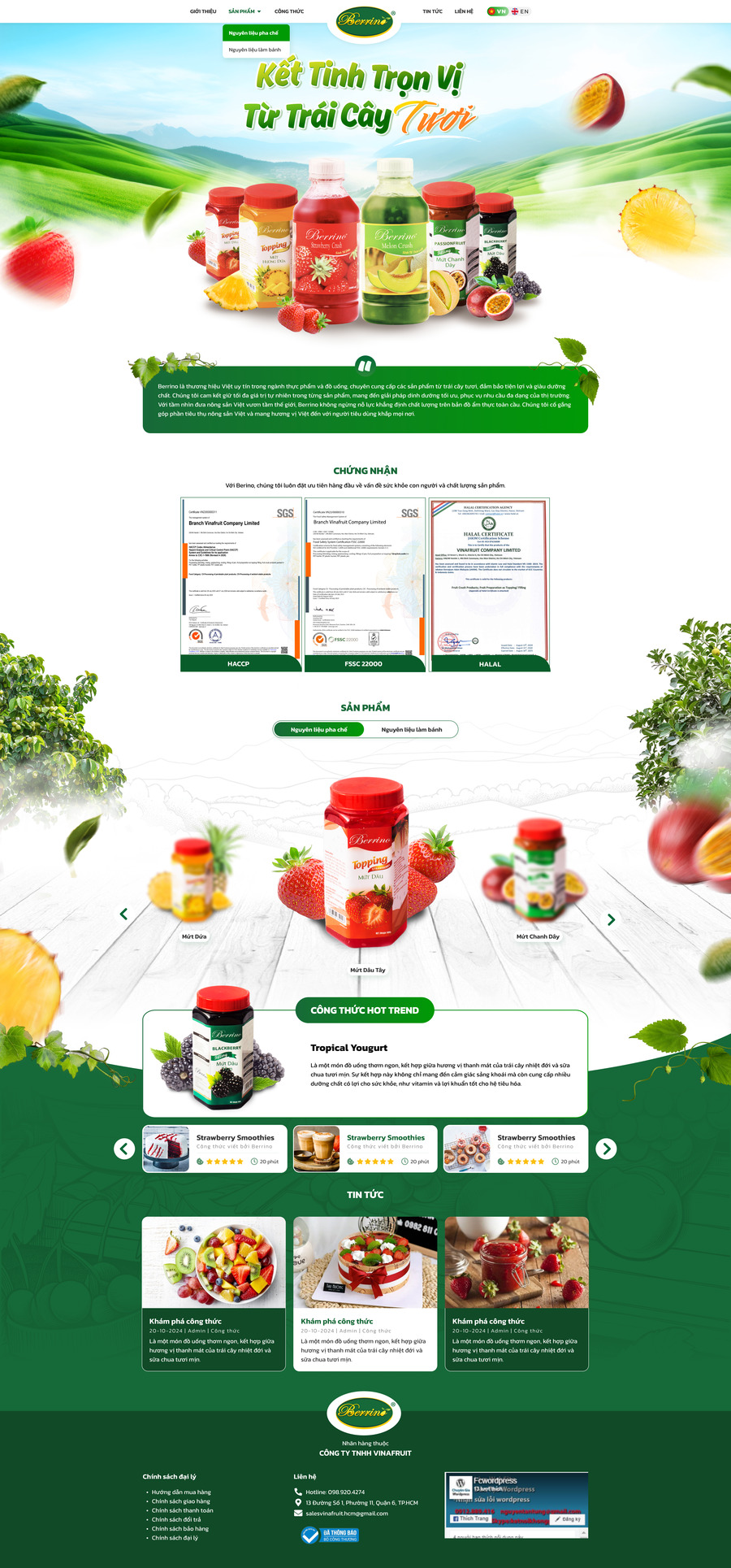 Website Vina Fruits