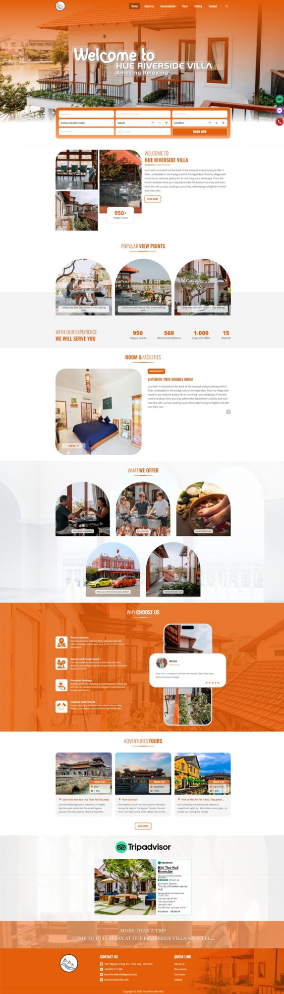 Website Hue Riverside Villa