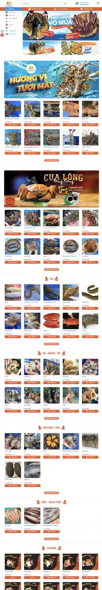 Website Huy Seafood - Hải sản Tây Ninh