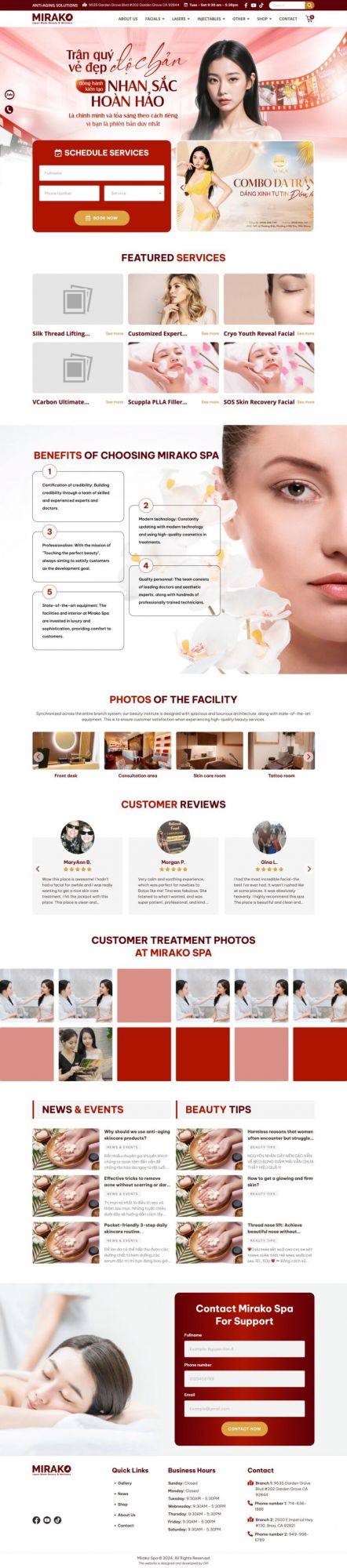 Website Mirako Medspa 
