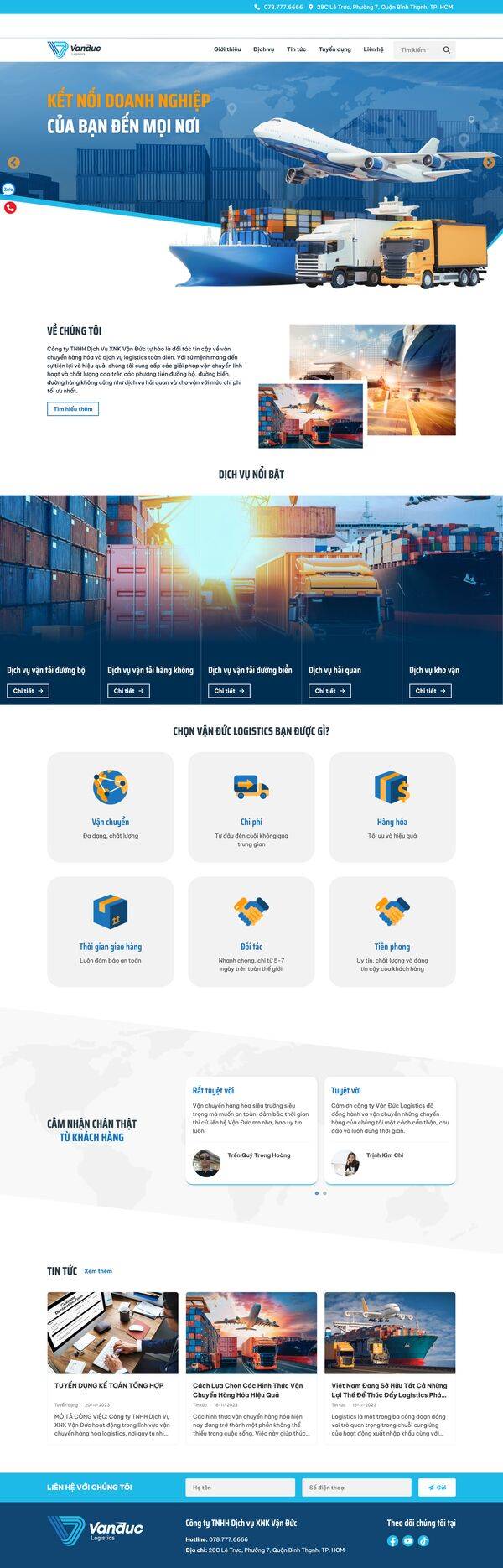 Website Vận Đức Logistics
